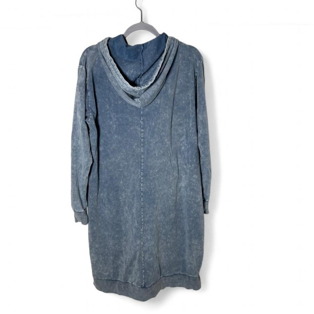 Torrid Long Sleeve Hoodie Shirt Dress Sz 0 L 12 Blue Stone Wash Item - Picture 2 of 4